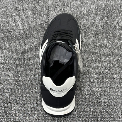 YONGJIA Winter leather head layer cowhide Gump shoes Fashion cotton shoes men's shoes All match flat comfortable sports casual shoes (85973-30) Thick base for autumn and winter