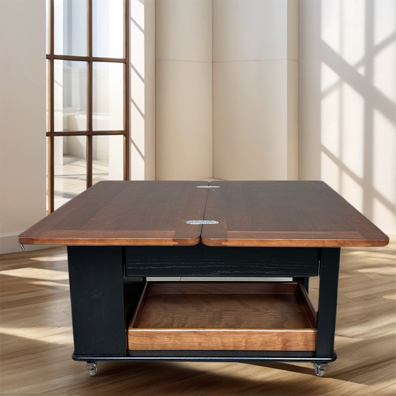 TONGLI coffee table   Solid wood coffee table living room  Rectangular Storage Coffee Table