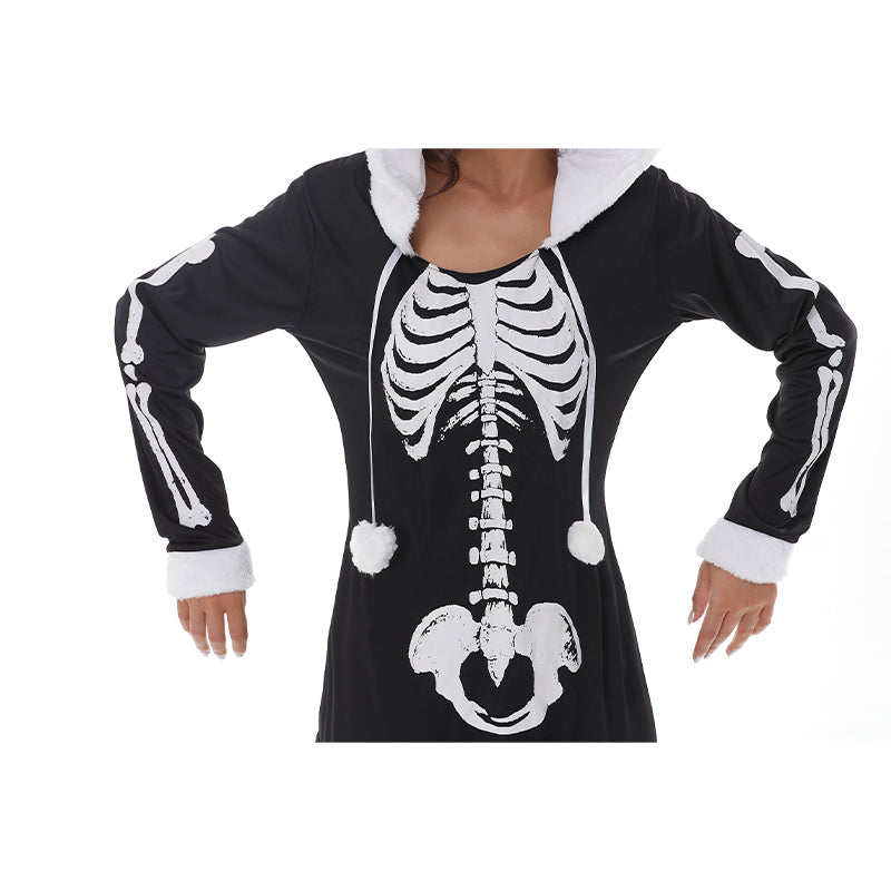 CAIYUN Black and white skeleton dress for adult women Y18415 Horror costume Human bones skeleton dress