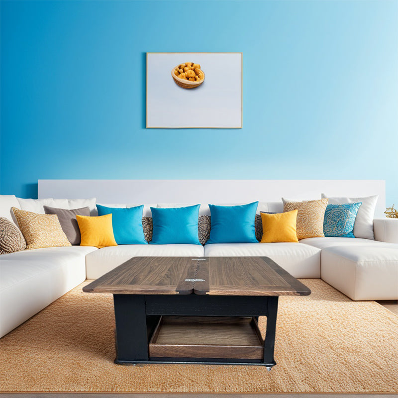 TONGLI coffee table   Solid wood coffee table living room  Rectangular Storage Coffee Table