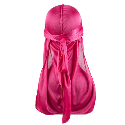 ZHENYANG Bright Cloth Men's Pirate Hat Long Tail Turban (4801) Sweat wicking hip hop elastic imitation silk