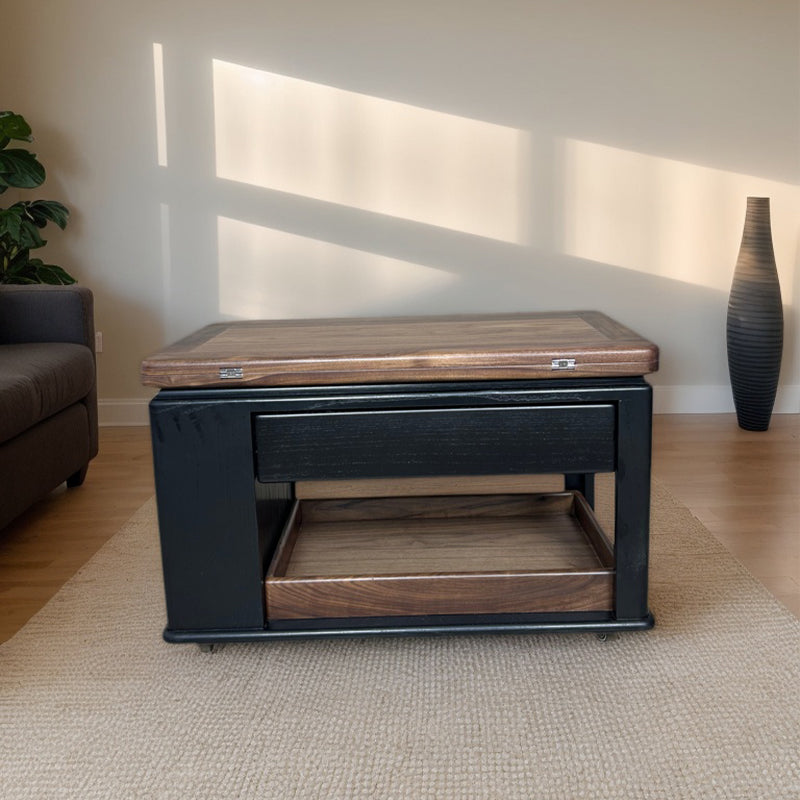 TONGLI coffee table   Solid wood coffee table living room  Rectangular Storage Coffee Table