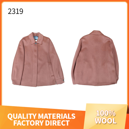 MINGYA Wool double-faced tweed（Ask customer service for specific prices）Reversible cashmere coat  Double-breasted knee-length tweed