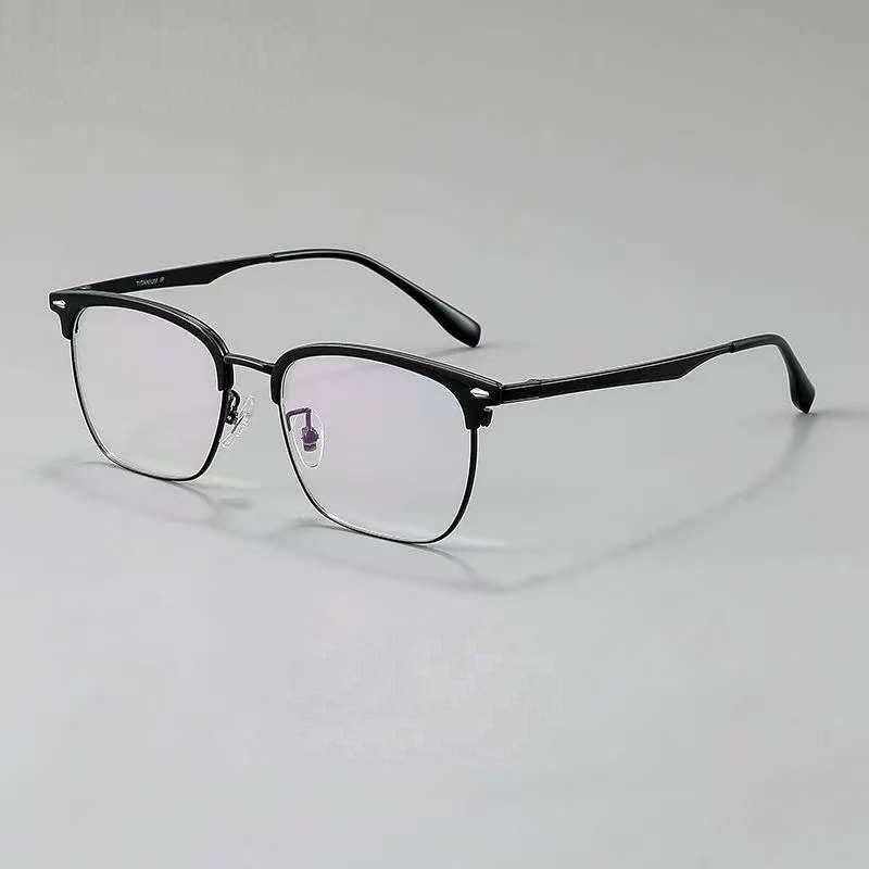 NIXIN Designer model eyebrows imported pure titanium ultra-light glasses frames for men and women（Products can be customized, price ask customer service）half-rimmed eye frame  turn back the clock  Ultra Light Box