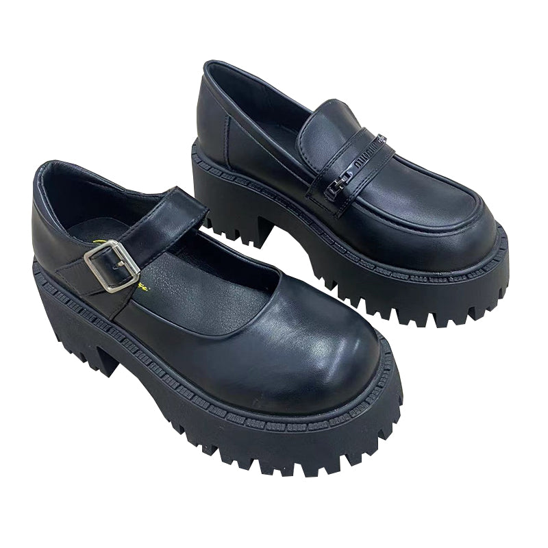 XINRUI Loafers for women 1  Leather platform small leather shoes lace-up（3000 pairs price）