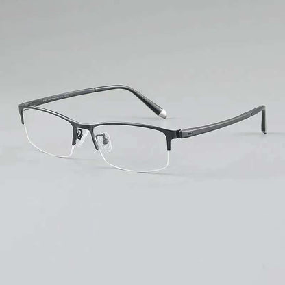 NIXIN Ultra lightweight designer model titanium plate half frame business men's model（Ask customer service for specific prices）Can be fitted with nearsightedness glasses frames color changing