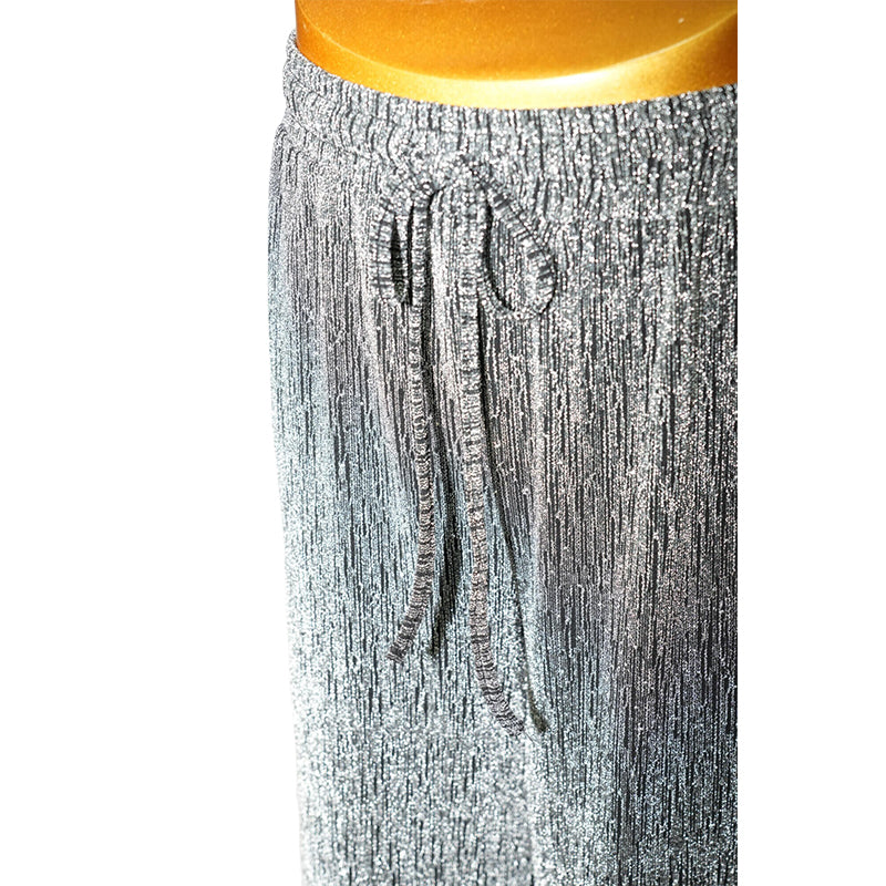 TETE  T Shiny Diamond Trousers（Ask customer service for specific prices）Ice silk straight  High-waisted and draped
