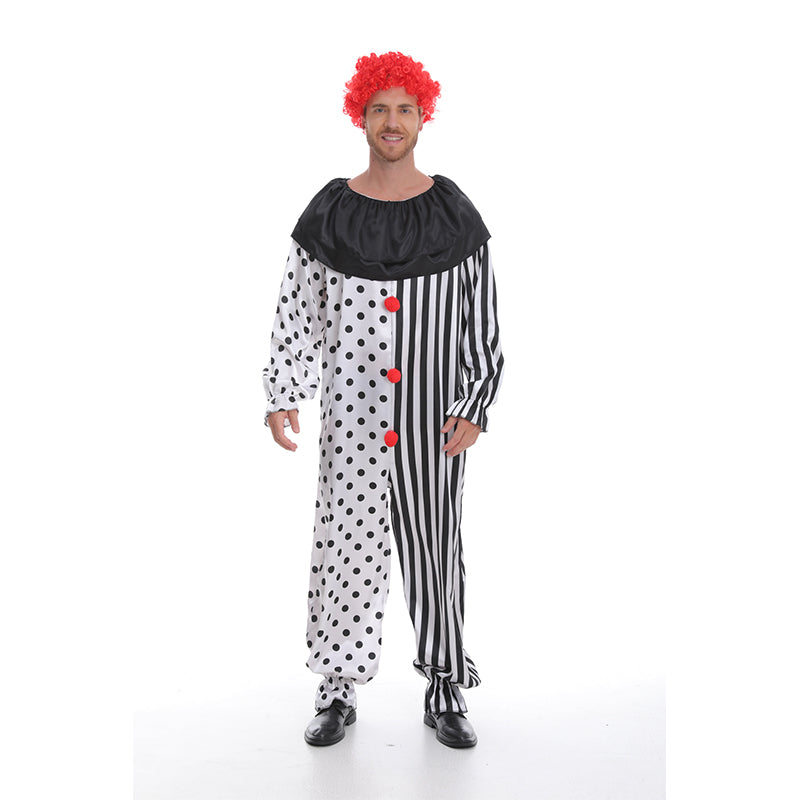 CAIYUN 2-piece clown jumpsuit for men (Onesie + wig) YJS1003 Funky prop Role play