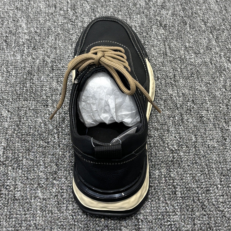 YONGJIA Spring new leather head layer cowhide fashion single shoes men's shoes all comfortable sports casual shoes (85711-1)