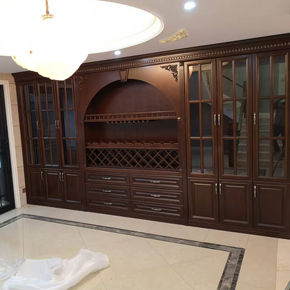 HUIBANG Simple Luxury Series Wooden Wine Cabinet（Products can be customized, price ask customer service）Solid wood multi-layer wine cabinet  Door Control Sensor Light with Book Wine Cooler