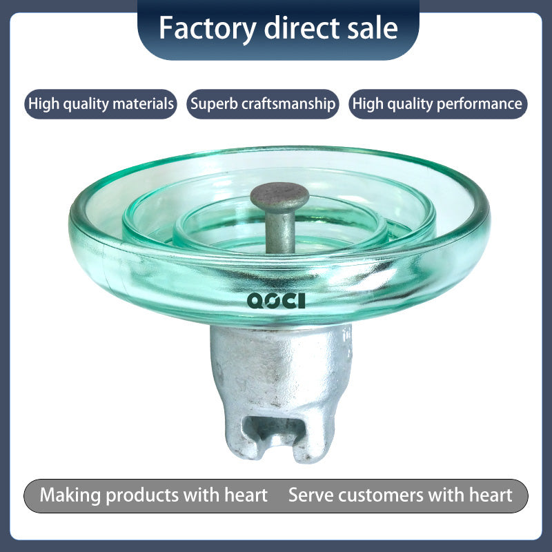 QOCI ELECTRIC 210KN Suspended Tempered Glass Insulator U210b（Starting from 1000，Specific price consulting customer service） Anti-Pollution glass Insulator