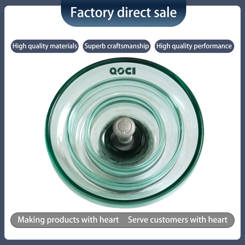 QOCI ELECTRIC 210KN Suspended Tempered Glass Insulator U210b（Starting from 1000，Specific price consulting customer service） Anti-Pollution glass Insulator