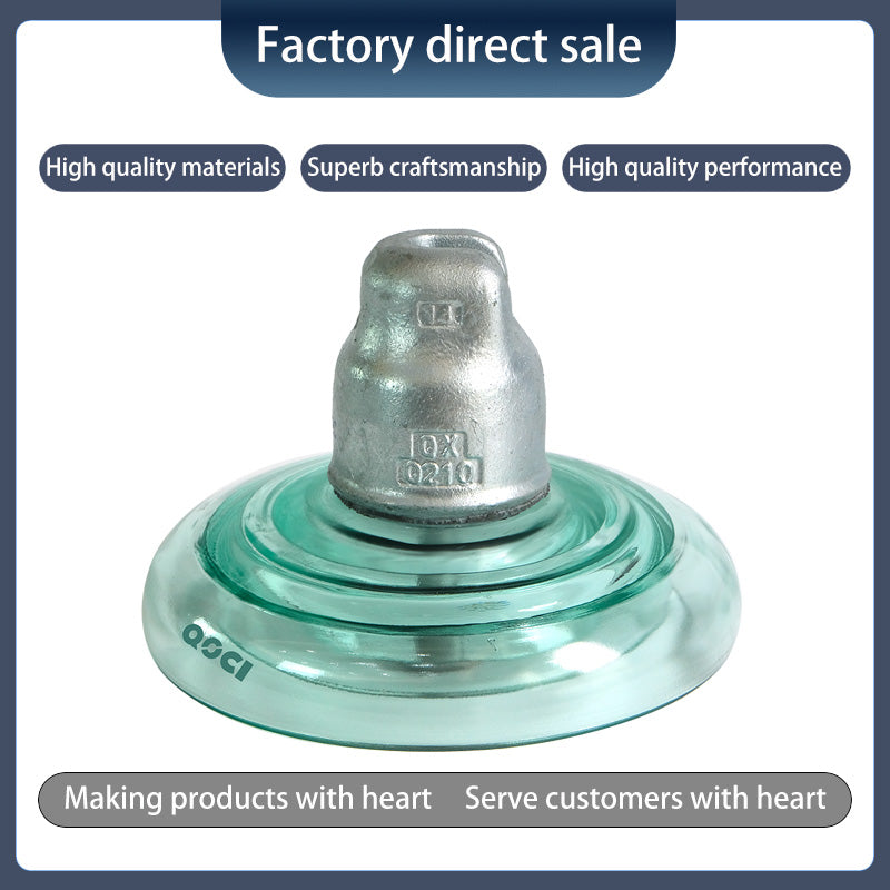 QOCI ELECTRIC 210KN Suspended Tempered Glass Insulator U210b（Starting from 1000，Specific price consulting customer service） Anti-Pollution glass Insulator