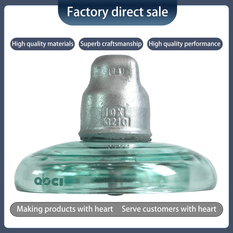QOCI ELECTRIC 210KN Suspended Tempered Glass Insulator U210b（Starting from 1000，Specific price consulting customer service） Anti-Pollution glass Insulator