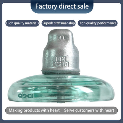 QOCI ELECTRIC 210KN Suspended Tempered Glass Insulator U210b（Starting from 1000，Specific price consulting customer service） Anti-Pollution glass Insulator