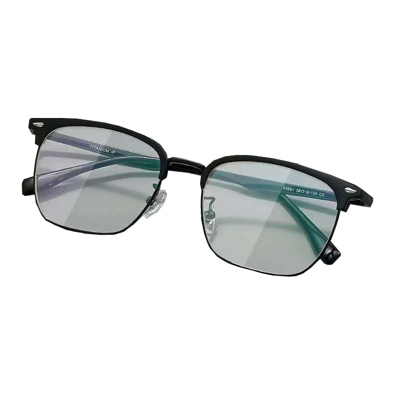 NIXIN Designer model eyebrows imported pure titanium ultra-light glasses frames for men and women（Products can be customized, price ask customer service）half-rimmed eye frame  turn back the clock  Ultra Light Box