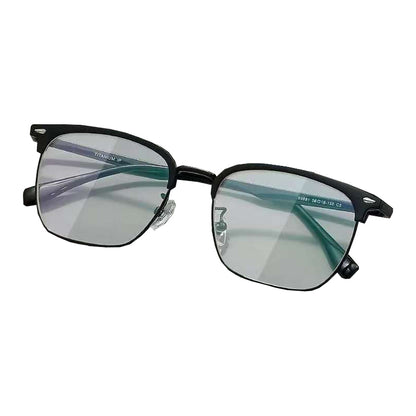 NIXIN Designer model eyebrows imported pure titanium ultra-light glasses frames for men and women（Products can be customized, price ask customer service）half-rimmed eye frame  turn back the clock  Ultra Light Box