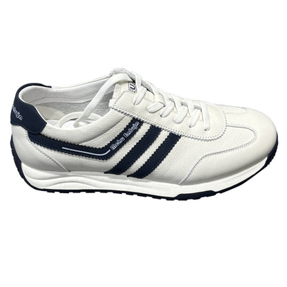 YONGJIA Spring new leather head layer cowhide Gump shoes fashion single shoes men's shoes all match flat comfortable sports casual shoes (85855-22)