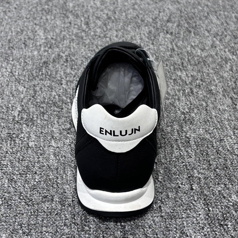 YONGJIA Winter leather head layer cowhide Gump shoes Fashion cotton shoes men's shoes All match flat comfortable sports casual shoes (85973-30) Thick base for autumn and winter