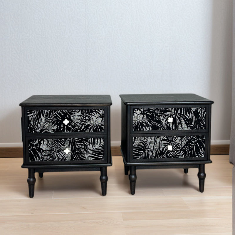 TONGLI Black Bedside Table  Simple Modern Bedroom Bedside Table  Minimalist Black Cabinet