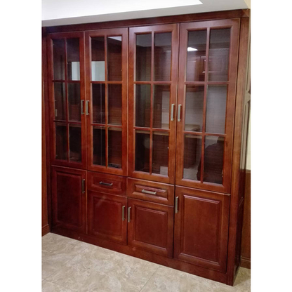 HUIBANG Simple Luxury Series Wooden Wine Cabinet（Products can be customized, price ask customer service）Solid wood multi-layer wine cabinet  Door Control Sensor Light with Book Wine Cooler