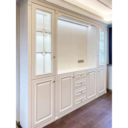 HENGLONG Whole house custom log paint series: cabinet door（Ask customer service for specific prices）Solid wood bookcase light luxury locker