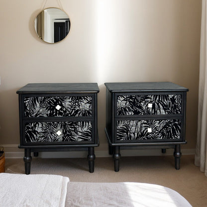 TONGLI Black Bedside Table  Simple Modern Bedroom Bedside Table  Minimalist Black Cabinet