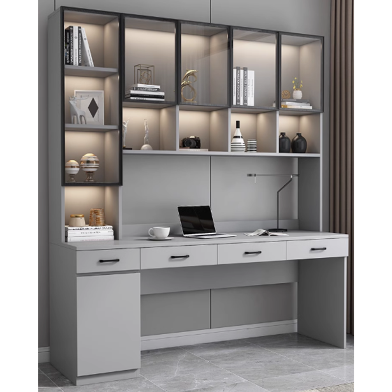 HUIBANG Simple Luxury Series MULTI-PARTITION DESIGN DESK（Products can be customized, price ask customer service）Multi-partition design desk  Large capacity storage drawer doors