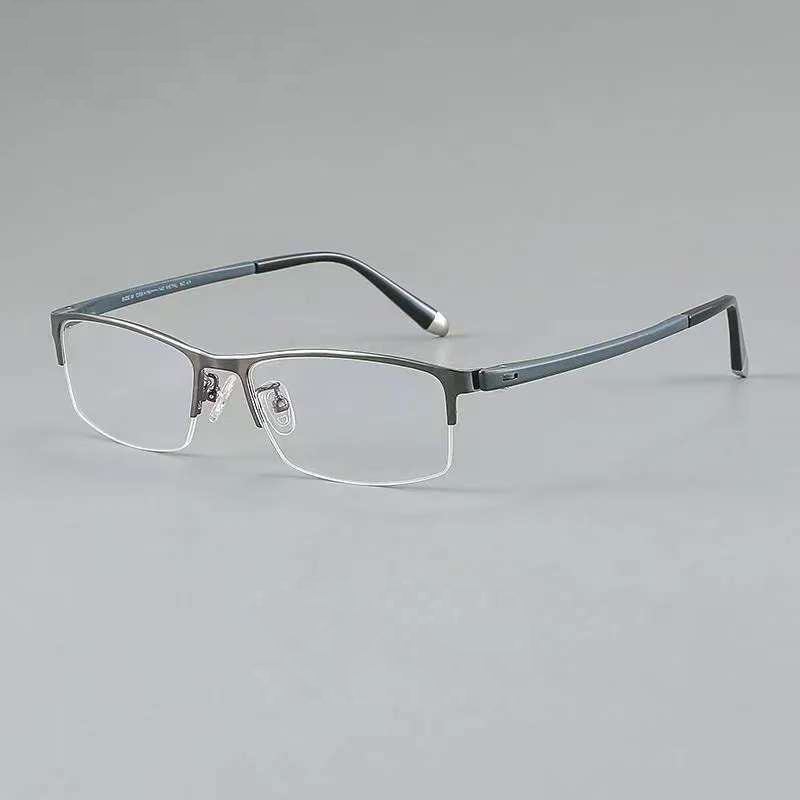 NIXIN Ultra lightweight designer model titanium plate half frame business men's model（Ask customer service for specific prices）Can be fitted with nearsightedness glasses frames color changing
