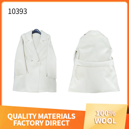 MINGYA Wool double-faced tweed（Ask customer service for specific prices）Reversible cashmere coat  Double-breasted knee-length tweed
