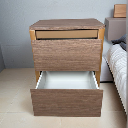 TONGLI Khaki Bedside Table（Ask customer service for specific prices）Bedside Organizer  Minimalist Leather Storage