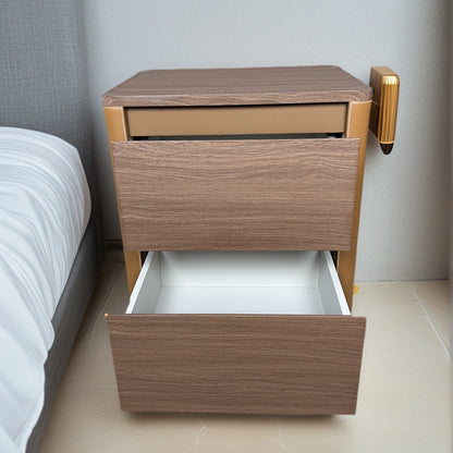 TONGLI Khaki Bedside Table（Ask customer service for specific prices）Bedside Organizer  Minimalist Leather Storage