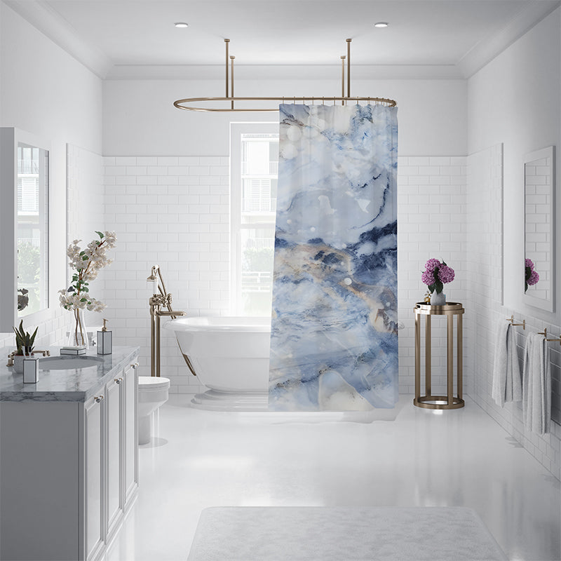 ZHENGYANG Shower curtain 8（Ask customer service for specific prices） Dry and wet separation perforation-free screen