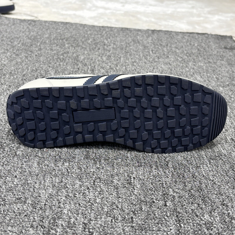 YONGJIA Spring new leather head layer cowhide Gump shoes fashion single shoes men's shoes all match flat comfortable sports casual shoes (85855-22)