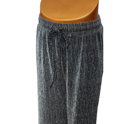 TETE  T Shiny Diamond Trousers（Ask customer service for specific prices）Ice silk straight  High-waisted and draped
