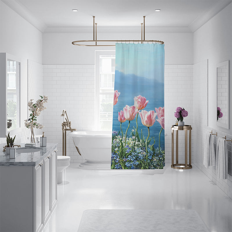 ZHENGYANG Shower curtain 4（Ask customer service for specific prices） Partition curtain light luxury high-grade thick shower curtain