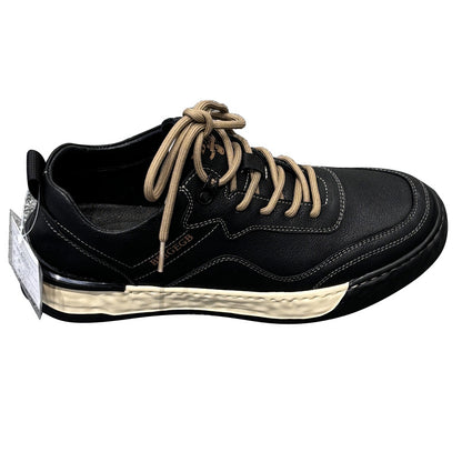 YONGJIA Spring new leather head layer cowhide fashion single shoes men's shoes all comfortable sports casual shoes (85711-1)