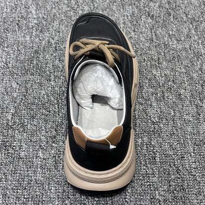 YONGJIA Spring new leather head layer cowhide fashion single shoes men's shoes All comfortable sports casual shoes (85011-1)  Low help simple soft bottom