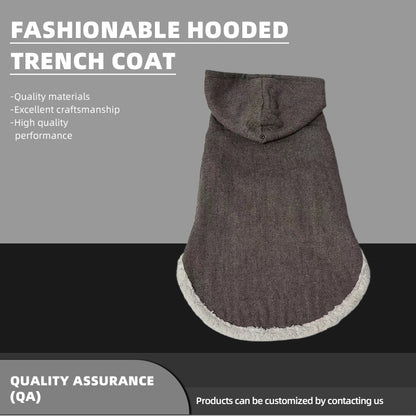 CHAOHUA Fashionable Hooded Trench Coat   Anti-Shedding Vest  Thermal Fleece-Lined Vest