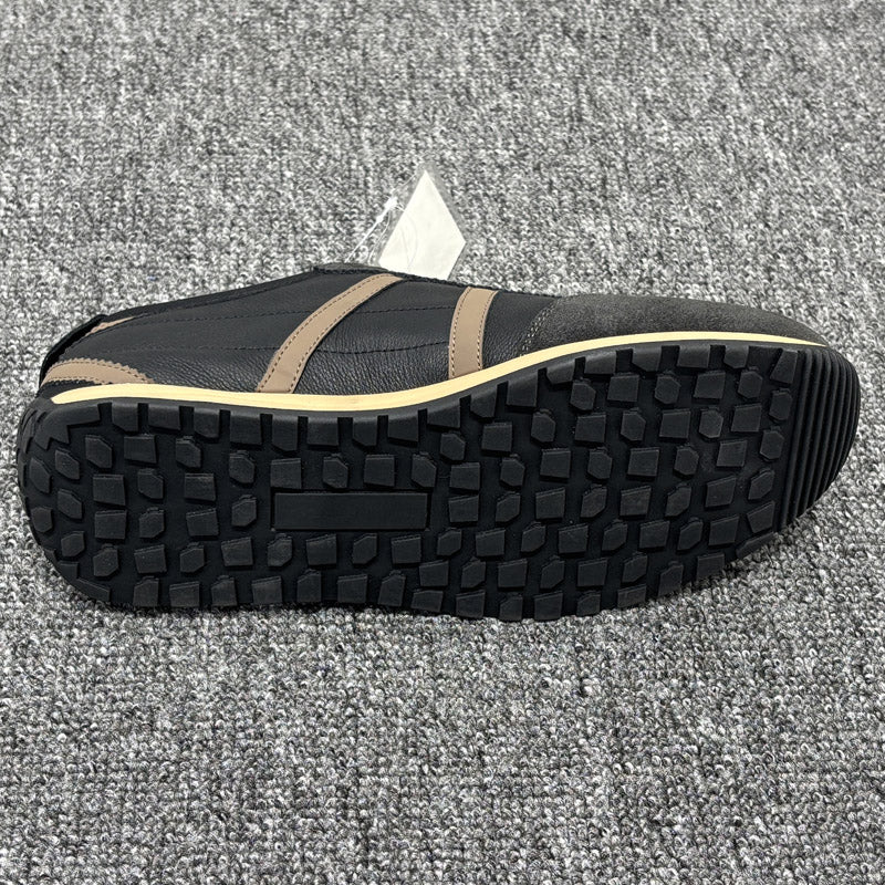 YONGJIA Spring new leather head layer cowhide fashion single shoes men's shoes All match flat comfortable sports casual shoes (85835-61)  Low top non-slip soft sole