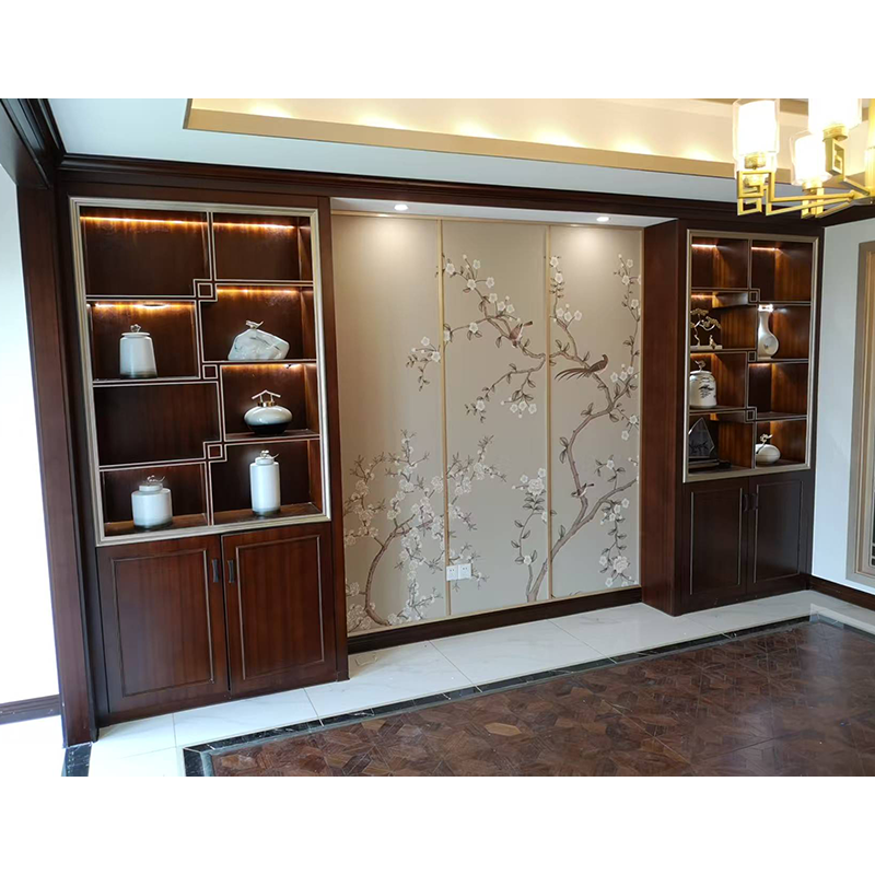 HUIBANG Simple Luxury Series Wooden Wine Cabinet（Products can be customized, price ask customer service）Solid wood multi-layer wine cabinet  Door Control Sensor Light with Book Wine Cooler