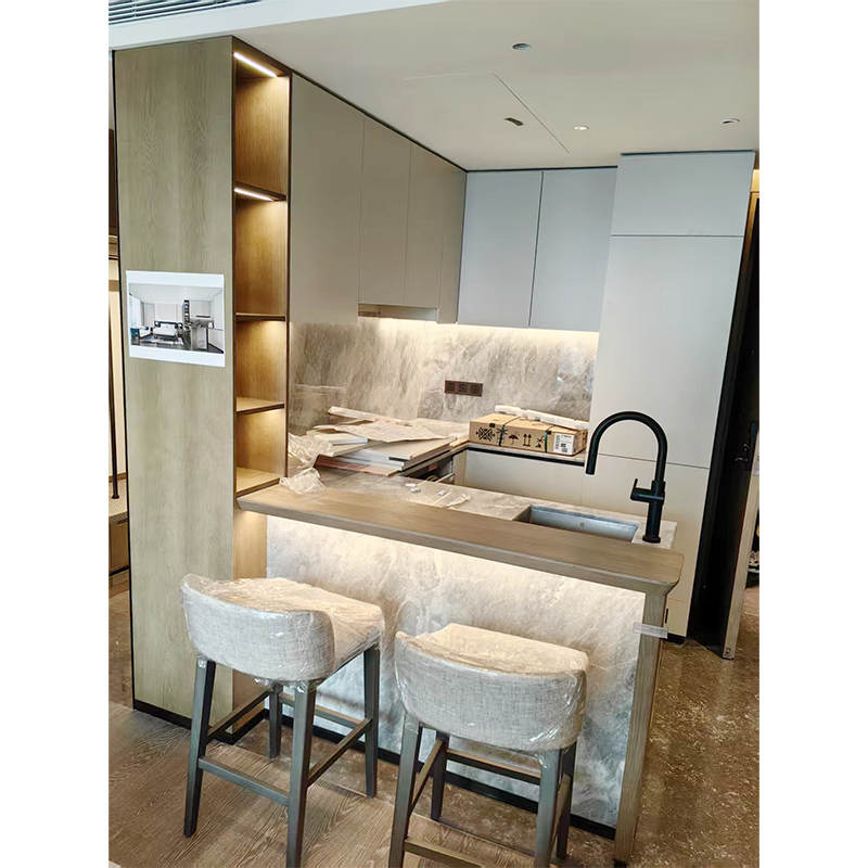HUIBANG Simple Luxury Series solid wood cabinet（Products can be customized, price ask customer service）Solid wood multi-layer environmental protection cabinet  Cabinet door glass titanium crystal panel