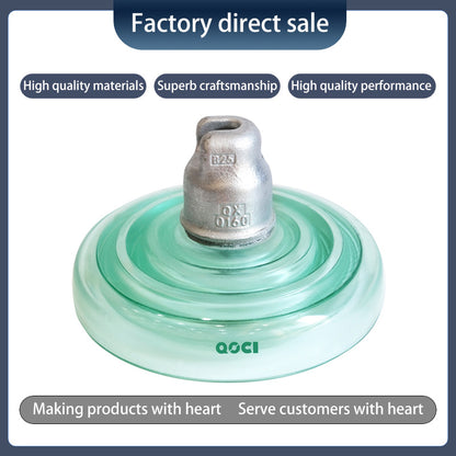 QOCI ELECTRIC 160KN anti-fouling tempered glass insulator U160bp（Starting from 1000，Specific price consulting customer service）Anti-Pollution glass Insulator