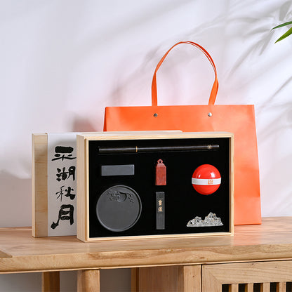 XUANYAN Pinghu autumn moon   Primary custom gift box entry brush painting and calligraphy