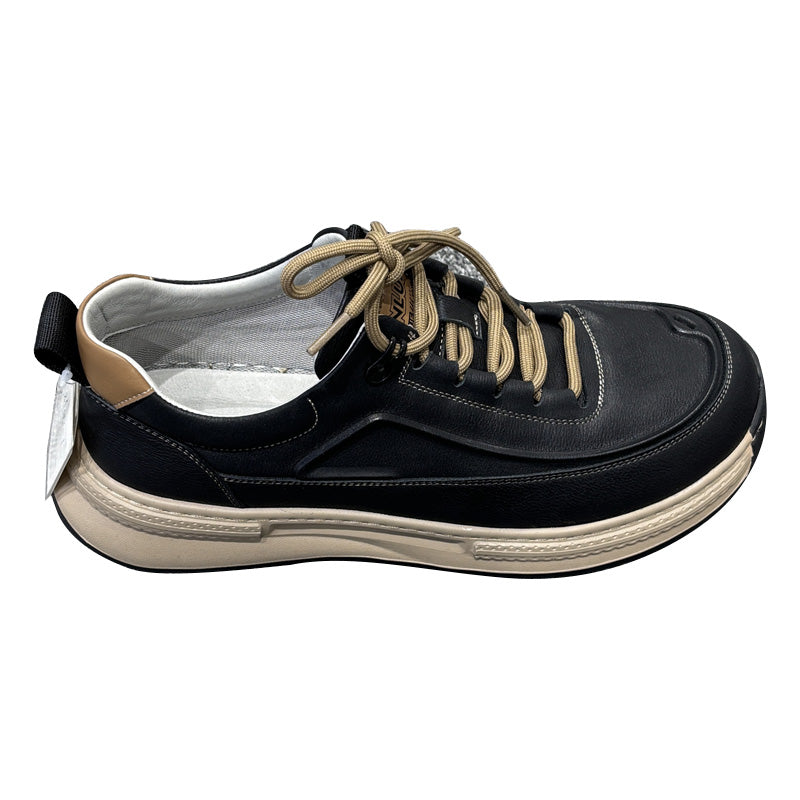YONGJIA Spring new leather head layer cowhide fashion single shoes men's shoes All comfortable sports casual shoes (85011-1)  Low help simple soft bottom