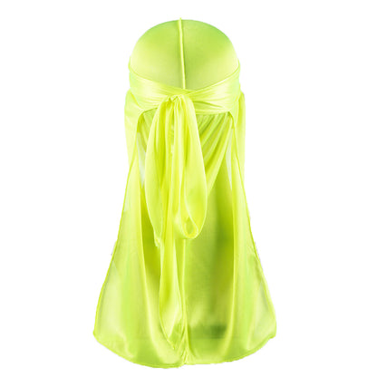 ZHENYANG Bright Cloth Men's Pirate Hat Long Tail Turban (4801) Sweat wicking hip hop elastic imitation silk