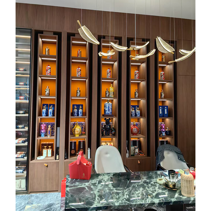 HUIBANG Simple Luxury Series Wooden Wine Cabinet（Products can be customized, price ask customer service）Solid wood multi-layer wine cabinet  Door Control Sensor Light with Book Wine Cooler