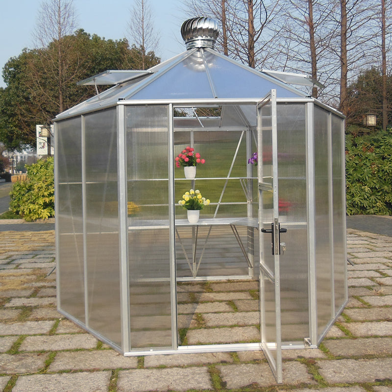 Growell  Hexagonal Greenhouse Outdoor only Mobile flower stand Waterproof and breathable